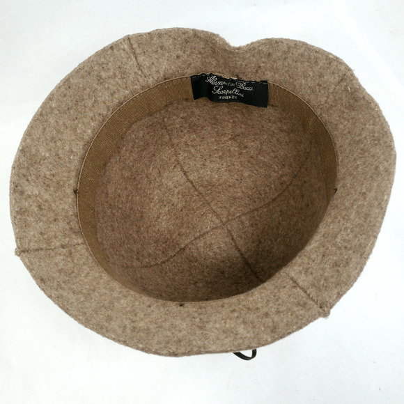 Alessandra Bacci Firenze Women's Hat Cloche Bucket Wool Blend Made in Italy Tan - Picture 3 of 5